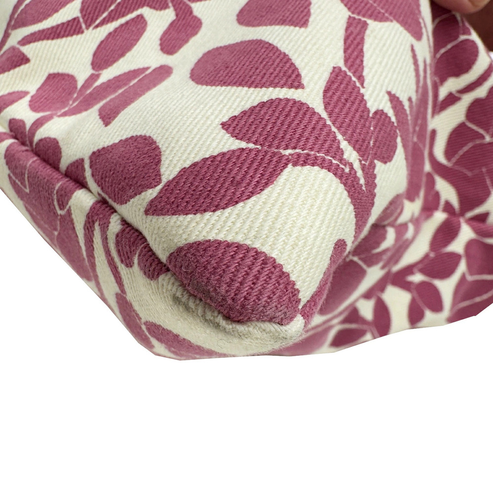 YVES SAINT LAURENT Kahala Tote Bag Canvas Leather Pink Floral Flower YSL Daily - Picture 4 of 9